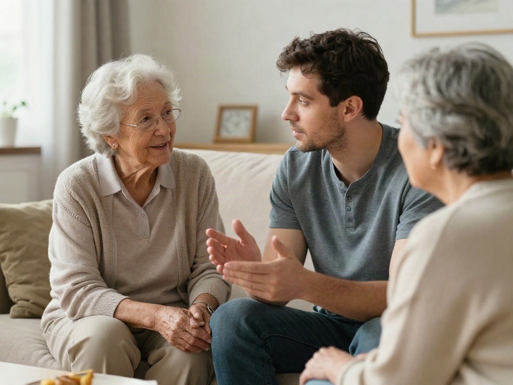 Gespräch über Pflege Eltern